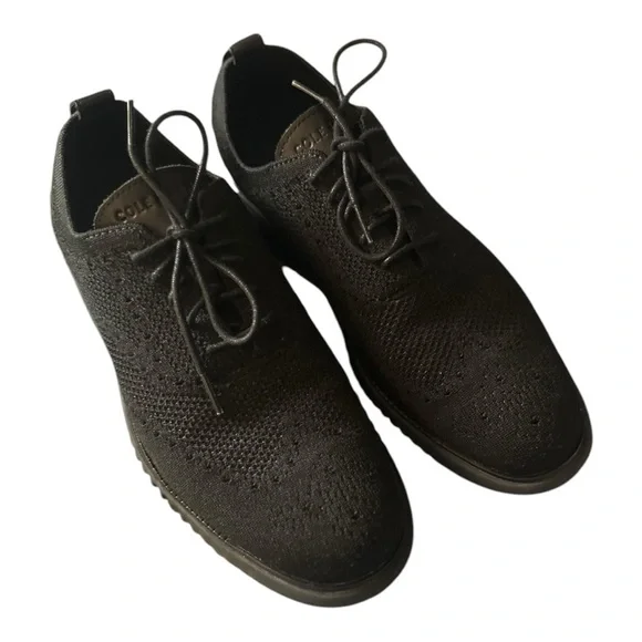 Cole Haan Zerogrand Stitchlite Black Oxford Wingtip Shoes Size 10 - Picture 2 of 10